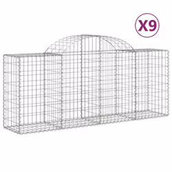 Cesti Gabbioni ad Arco 9 pz 200x50x80/100 cm Ferro Zincatocod mxl 125148 - Vista aggiuntiva 2