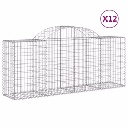 Cesti Gabbioni ad Arco 12 pz 200x50x80/100 cm Ferro Zincatocod mxl 77134 - Vista aggiuntiva 2
