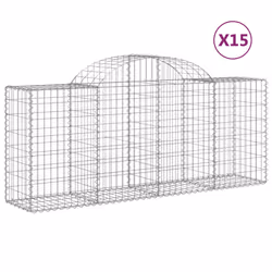 Cesti Gabbioni ad Arco 15 pz 200x50x80/100 cm Ferro Zincatocod mxl 123996 - Vista aggiuntiva 2