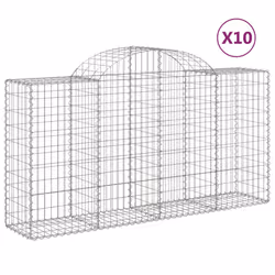 Cesti Gabbioni ad Arco 10 pz 200x50x100/120 cm Ferro Zincatocod mxl 76096 - Vista aggiuntiva 2