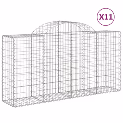 Cesti Gabbioni ad Arco 11 pz 200x50x100/120 cm Ferro Zincatocod mxl 100081 - Vista aggiuntiva 2