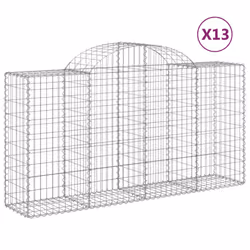 Cesti Gabbioni ad Arco 13 pz 200x50x100/120 cm Ferro Zincatocod mxl 124016 - Vista aggiuntiva 2