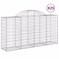 Cesti Gabbioni ad Arco 25 pz 200x50x100/120 cm Ferro Zincatocod mxl 100082 - Vista aggiuntiva 2