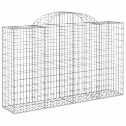 Cesti Gabbioni ad Arco 3 pz 200x50x120/140 cm Ferro Zincatocod mxl 76076 - Vista aggiuntiva 3