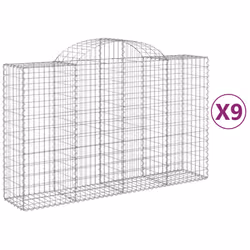Cesti Gabbioni ad Arco 9 pz 200x50x120/140 cm Ferro Zincatocod mxl 100086 - Vista aggiuntiva 2