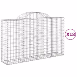 Cesti Gabbioni ad Arco 18 pz 200x50x120/140 cm Ferro Zincatocod mxl 100080 - Vista aggiuntiva 2