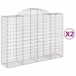 Cesti Gabbioni ad Arco 2 pz 200x50x140/160 cm Ferro Zincatocod mxl 100062 - Vista aggiuntiva 2