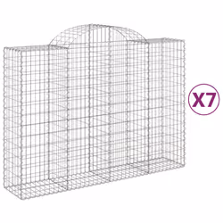 Cesti Gabbioni ad Arco 7 pz 200x50x140/160 cm Ferro Zincatocod mxl 123987 - Vista aggiuntiva 2