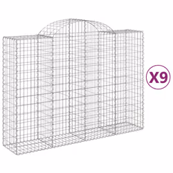 Cesti Gabbioni ad Arco 9 pz 200x50x140/160 cm Ferro Zincatocod mxl 100064 - Vista aggiuntiva 2