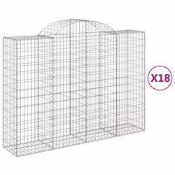 Cesti Gabbioni ad Arco 18 pz 200x50x140/160 cm Ferro Zincatocod mxl 100056 - Vista aggiuntiva 2