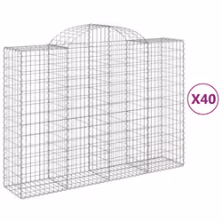 Cesti Gabbioni ad Arco 40 pz 200x50x140/160 cm Ferro Zincatocod mxl 76084 - Vista aggiuntiva 2