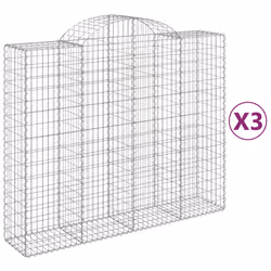 Cesti Gabbioni ad Arco 3 pz 200x50x160/180 cm Ferro Zincatocod mxl 124020 - Vista aggiuntiva 2