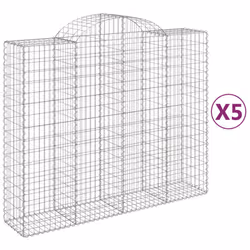 Cesti Gabbioni ad Arco 5 pz 200x50x160/180 cm Ferro Zincatocod mxl 124001 - Vista aggiuntiva 2