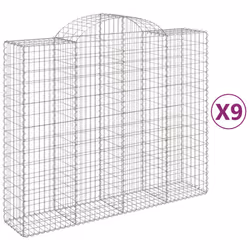 Cesti Gabbioni ad Arco 9 pz 200x50x160/180 cm Ferro Zincatocod mxl 124029 - Vista aggiuntiva 2