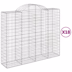 Cesti Gabbioni ad Arco 18 pz 200x50x160/180 cm Ferro Zincatocod mxl 101189 - Vista aggiuntiva 2