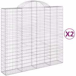 Cesti Gabbioni ad Arco 2 pz 200x50x180/200 cm Ferro Zincatocod mxl 77150 - Vista aggiuntiva 2