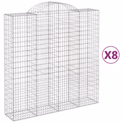 Cesti Gabbioni ad Arco 8 pz 200x50x200/220 cm Ferro Zincatocod mxl 76093 - Vista aggiuntiva 2