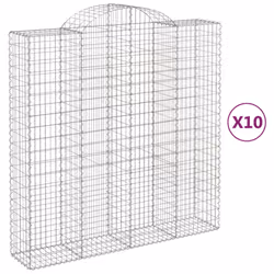 Cesti Gabbioni ad Arco 10 pz 200x50x200/220 cm Ferro Zincatocod mxl 76116 - Vista aggiuntiva 2