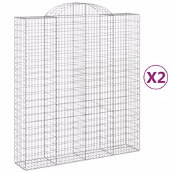 Cesti Gabbioni ad Arco 2 pz 200x50x220/240 cm Ferro Zincatocod mxl 76102 - Vista aggiuntiva 2
