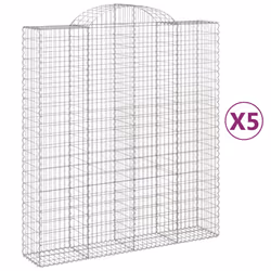 Cesti Gabbioni ad Arco 5 pz 200x50x220/240 cm Ferro Zincatocod mxl 124009 - Vista aggiuntiva 2
