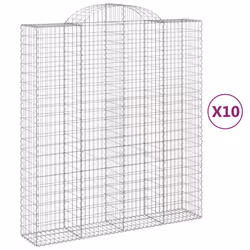 Cesti Gabbioni ad Arco 10 pz 200x50x220/240 cm Ferro Zincatocod mxl 124026 - Vista aggiuntiva 2