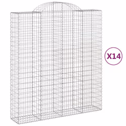 Cesti Gabbioni ad Arco 14 pz 200x50x220/240 cm Ferro Zincatocod mxl 100092 - Vista aggiuntiva 2