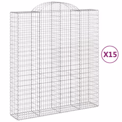 Cesti Gabbioni ad Arco 15 pz 200x50x220/240 cm Ferro Zincatocod mxl 76117 - Vista aggiuntiva 2