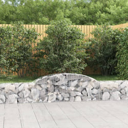 Cesti Gabbioni ad Arco 3 pz, Gabbioni Metallici per Sassi da Giardino e da Esterno 300x30x40/60 cm Ferro Zincato Vidaxl