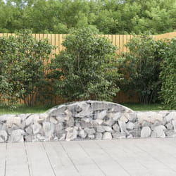 Cesti Gabbioni ad Arco 4 pz, Gabbioni Metallici per Sassi da Giardino e da Esterno 300x30x40/60 cm Ferro Zincato Vidaxl