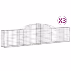 Cesti Gabbioni ad Arco 3 pz 300x30x60/80 cm Ferro Zincatocod mxl 77233 - Vista aggiuntiva 2