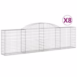 Cesti Gabbioni ad Arco 8 pz 300x30x80/100 cm Ferro Zincatocod mxl 100098 - Vista aggiuntiva 2
