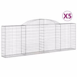 Cesti Gabbioni ad Arco 5 pz 300x30x100/120 cm Ferro Zincatocod mxl 124034 - Vista aggiuntiva 2