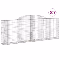 Cesti Gabbioni ad Arco 7 pz 300x30x100/120 cm Ferro Zincatocod mxl 124050 - Vista aggiuntiva 2