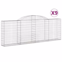 Cesti Gabbioni ad Arco 9 pz 300x30x100/120 cm Ferro Zincatocod mxl 100090 - Vista aggiuntiva 2