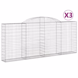 Cesti Gabbioni ad Arco 3 pz 300x30x120/140 cm Ferro Zincatocod mxl 100085 - Vista aggiuntiva 2