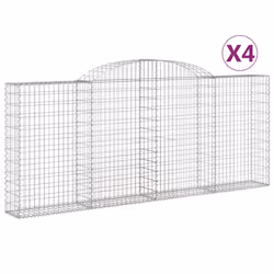 Cesti Gabbioni ad Arco 4 pz 300x30x120/140 cm Ferro Zincatocod mxl 76125 - Vista aggiuntiva 2