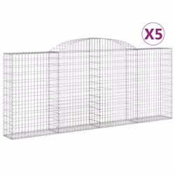 Cesti Gabbioni ad Arco 5 pz 300x30x120/140 cm Ferro Zincatocod mxl 101173 - Vista aggiuntiva 2