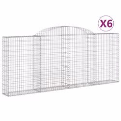 Cesti Gabbioni ad Arco 6 pz 300x30x120/140 cm Ferro Zincatocod mxl 76109 - Vista aggiuntiva 2