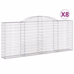 Cesti Gabbioni ad Arco 8 pz 300x30x120/140 cm Ferro Zincatocod mxl 124053 - Vista aggiuntiva 2