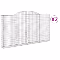Cesti Gabbioni ad Arco 2 pz 300x30x160/180 cm Ferro Zincatocod mxl 100103 - Vista aggiuntiva 2