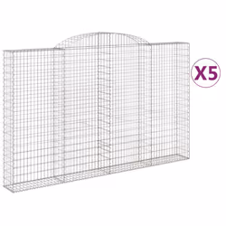 Cesti Gabbioni ad Arco 5 pz 300x30x180/200 cm Ferro Zincatocod mxl 100110 - Vista aggiuntiva 2