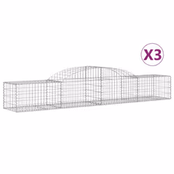 Cesti Gabbioni ad Arco 3 pz 300x50x40/60 cm Ferro Zincatocod mxl 124052 - Vista aggiuntiva 2