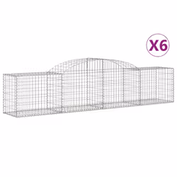 Cesti Gabbioni ad Arco 6 pz 300x50x60/80 cm Ferro Zincatocod mxl 124069 - Vista aggiuntiva 2