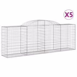 Cesti Gabbioni ad Arco 5 pz 300x50x100/120 cm Ferro Zincatocod mxl 124080 - Vista aggiuntiva 2