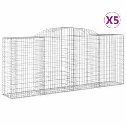 Cesti Gabbioni ad Arco 5 pz 300x50x120/140 cm Ferro Zincatocod mxl 100129 - Vista aggiuntiva 2