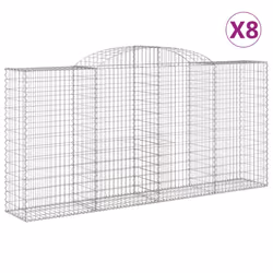 Cesti Gabbioni ad Arco 8 pz 300x50x140/160 cm Ferro Zincatocod mxl 101105 - Vista aggiuntiva 2
