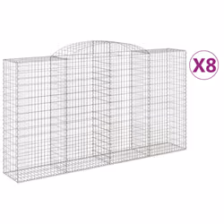 Cesti Gabbioni ad Arco 8 pz 300x50x160/180 cm Ferro Zincatocod mxl 76174 - Vista aggiuntiva 2