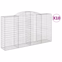 Cesti Gabbioni ad Arco 10 pz 300x50x160/180 cm Ferro Zincatocod mxl 76177 - Vista aggiuntiva 2