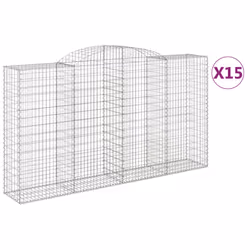 Cesti Gabbioni ad Arco 15 pz 300x50x160/180 cm Ferro Zincatocod mxl 124074 - Vista aggiuntiva 2