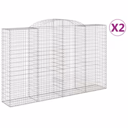 Cesti Gabbioni ad Arco 2 pz 300x50x180/200 cm Ferro Zincatocod mxl 124078 - Vista aggiuntiva 2